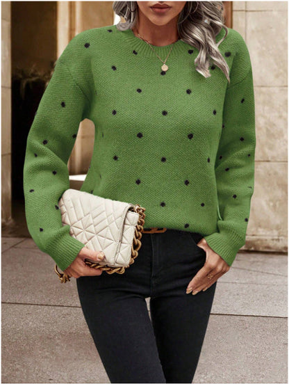Dames Gebreide Trui met Polkadots Stijlvolle Trendy Look