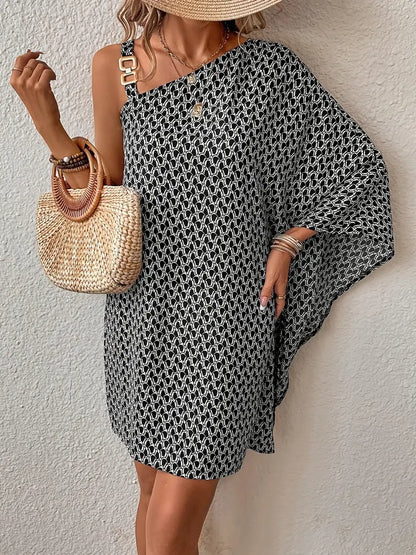 Asymmetrische Jurk All-Over Print Vrouwelijk Design - Mode Vibes