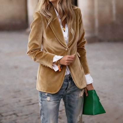 Dames Blazer Fluwelen Trendy Look