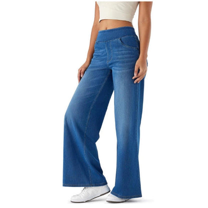 Dames Denim Broek Wijd Model met Stretch