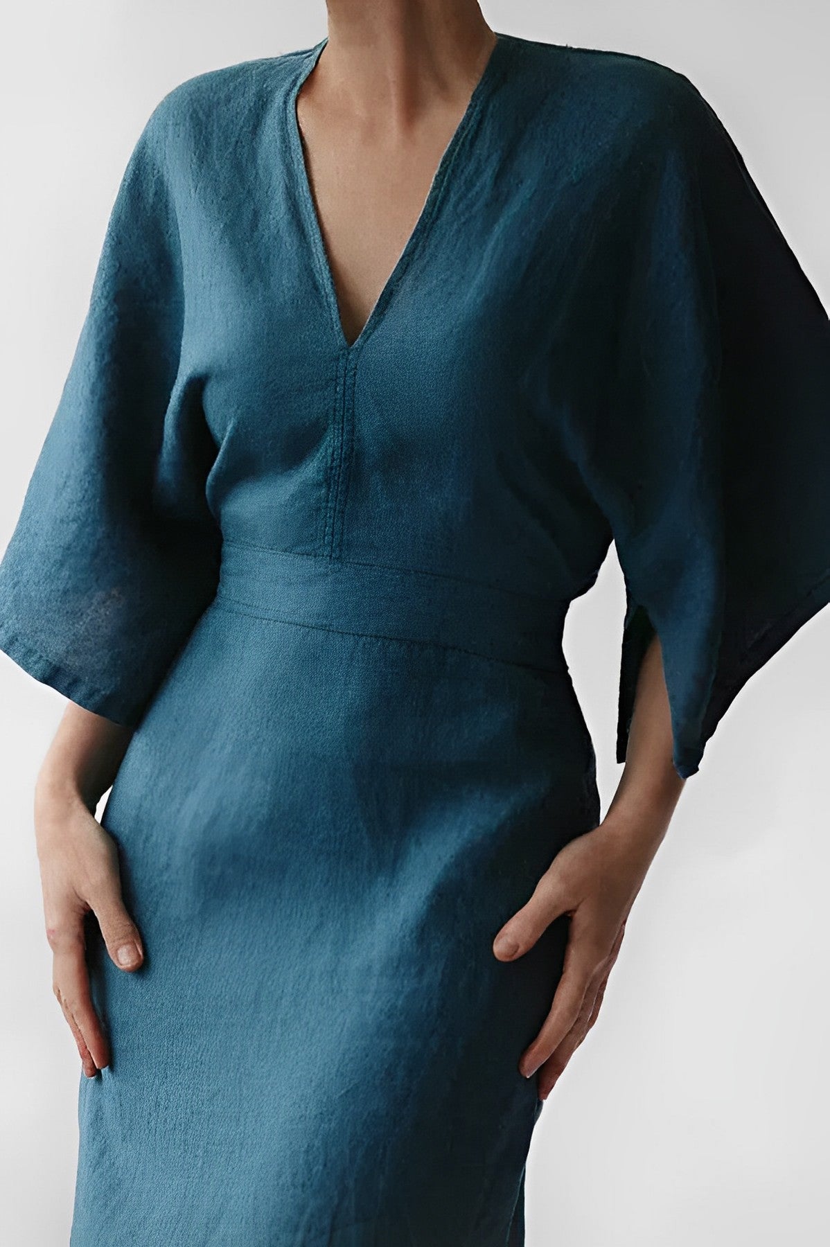 Elegante Linnen Jurk voor Vrouw Zomercollectie