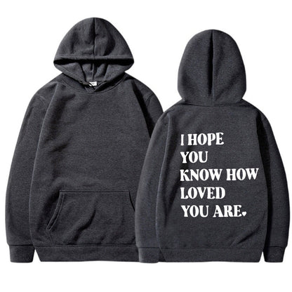 Dames Hoodie Self Love Text Print Zwart Trendy