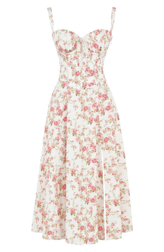 Maxi Jurk Bloemenprint Taille Vrouwelijke Stijl - Mode Vibes