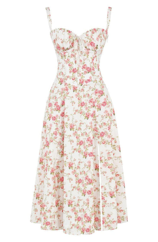 Maxi Jurk Bloemenprint Taille Vrouwelijke Stijl - Mode Vibes