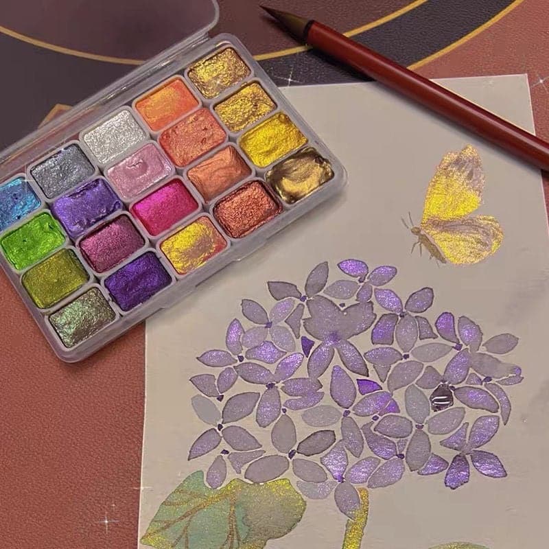 Kleurrijke Aquarelverf Set voor Kunst en Tekenen - Mode Vibes
