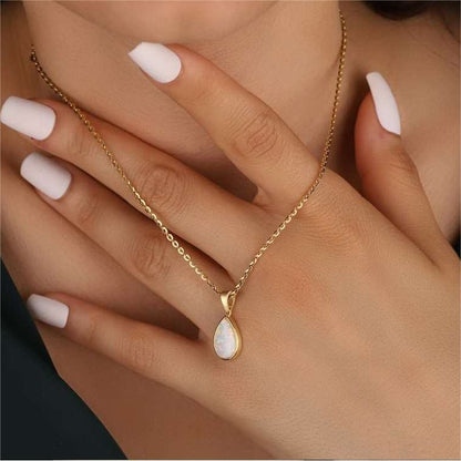 Opaal Hanger Ketting Natuurlijke Steen 18K Goud