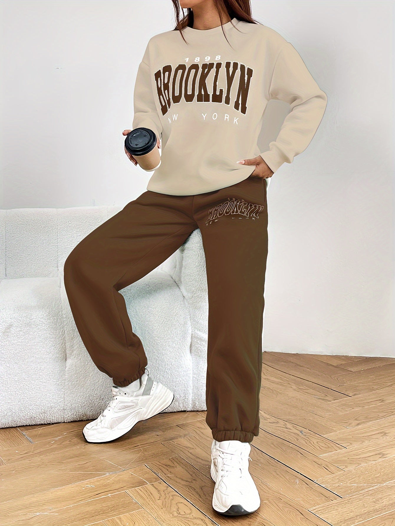 Jogginpak Dames Trendy Letterdruk Tweedelig