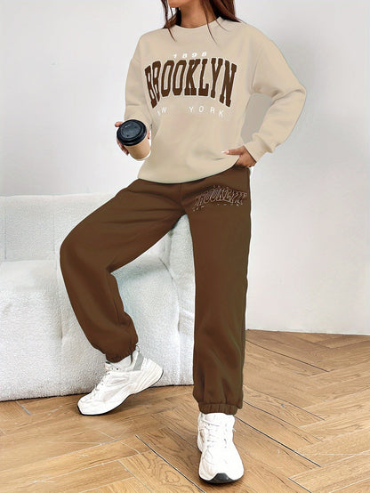 Jogginpak Dames Trendy Letterdruk Tweedelig