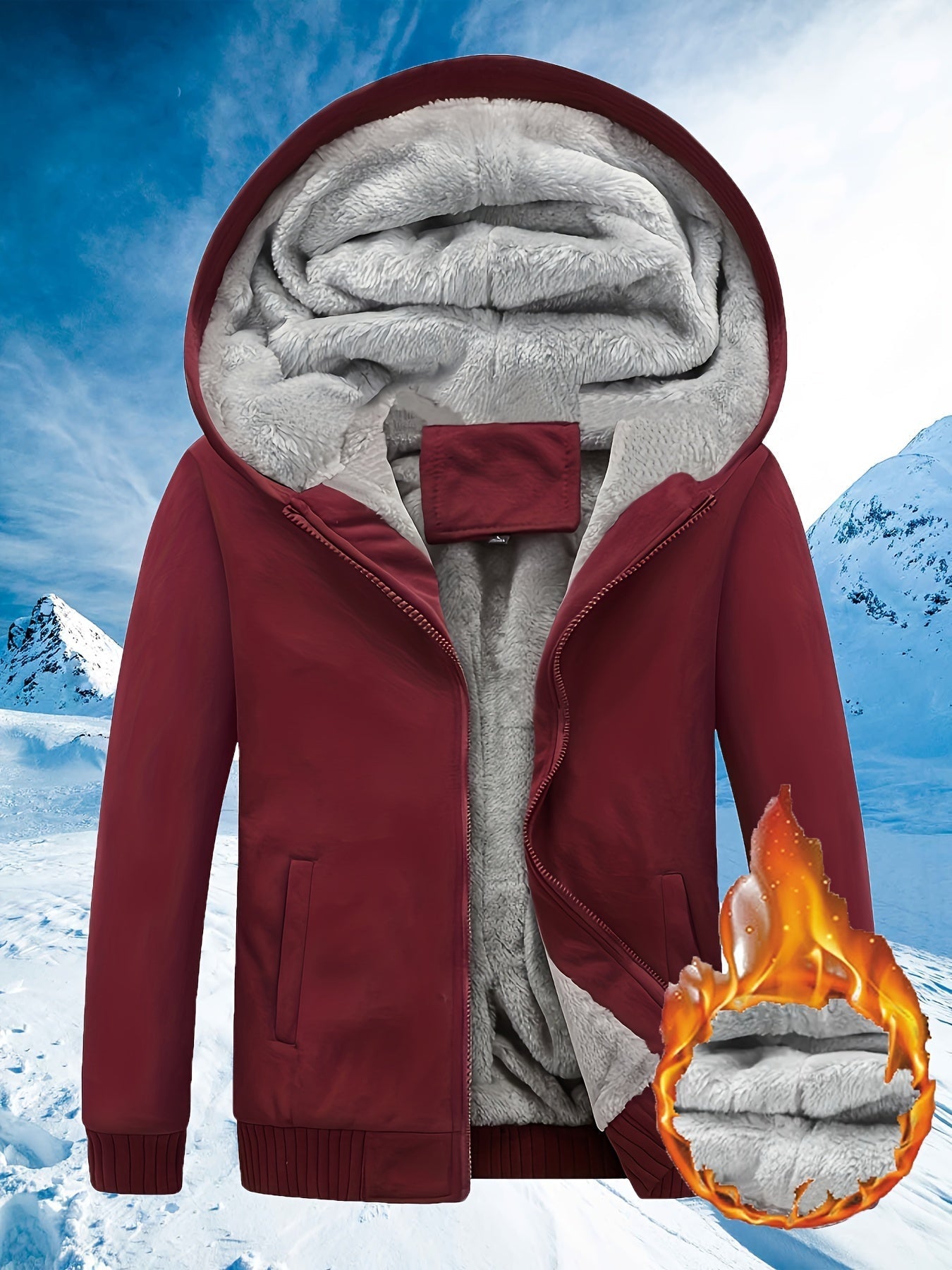 Winter Fleece Jas met Capuchon Warm en Comfortabel