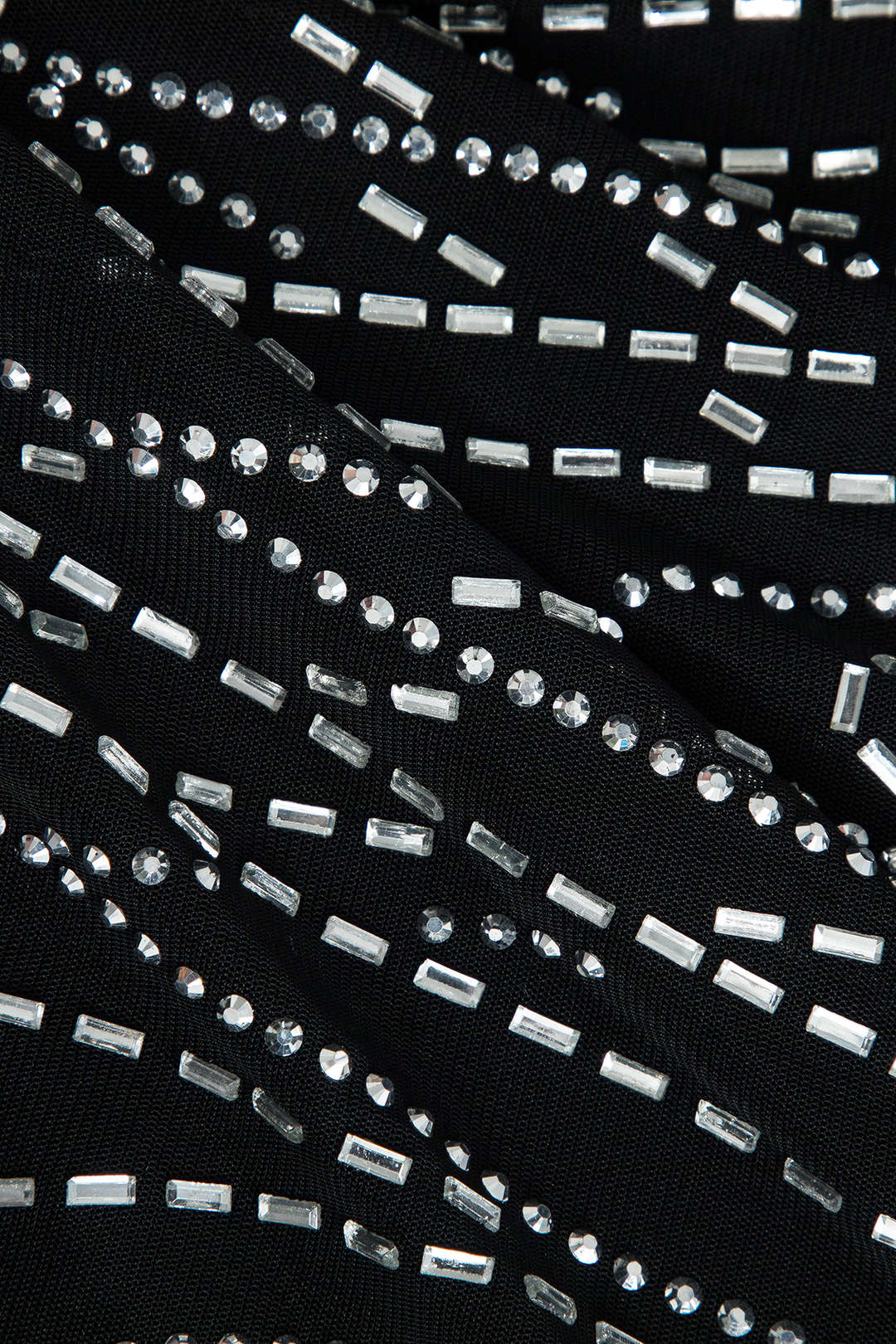 Mesh Mini-jurk Met Strass Steentjes Glanzend en Glamour
