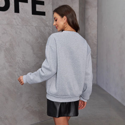 Dames Elegante Crewneck Trui met Strik Detail Zwart