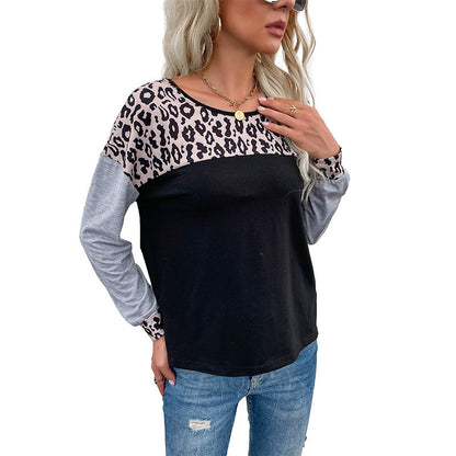 Dames Tijgerprint Top Lange Mouwen Casual Kleding