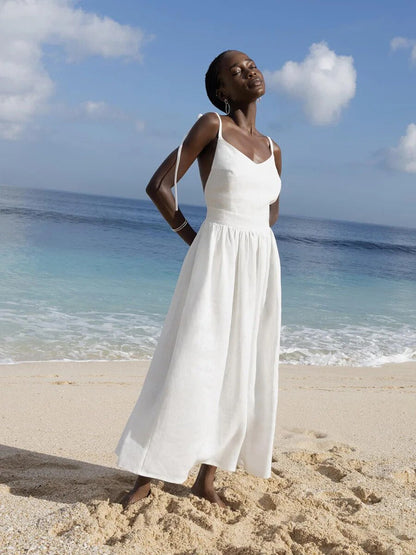 Zomerjurk Linnen Elegante Fit en Flare Jurk