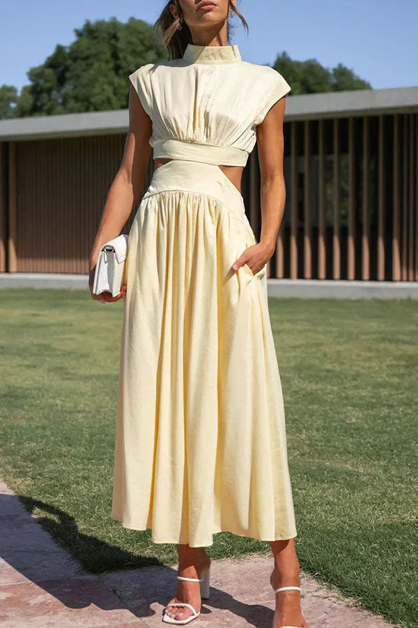Geplooide Maxi Jurk voor Vrouwen Zomerjurk Lange Jurk