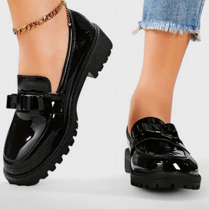 Dames Loafers van Leder met Strikdetail