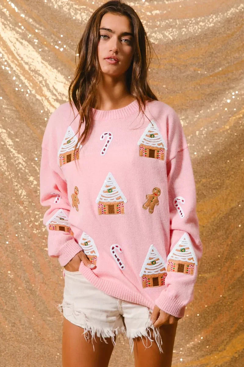 Dames Winter Trui Kerst Crew Neck Sweater