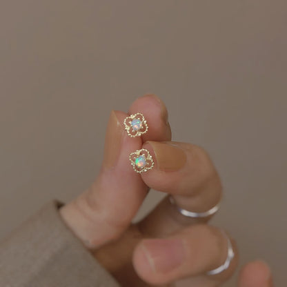 Oorbellen met Opaal Vintage Stijl Seraphina