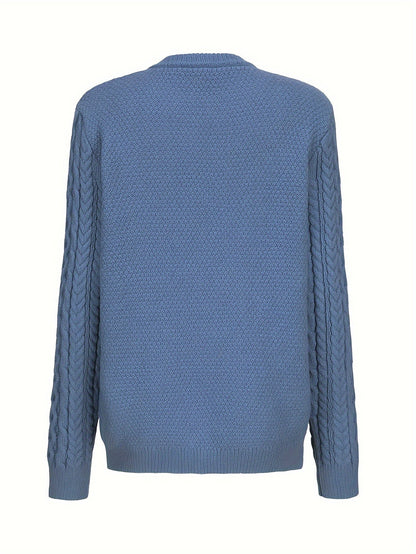 Gebreid Vest met Knoopsluiting en Zakken Zwart