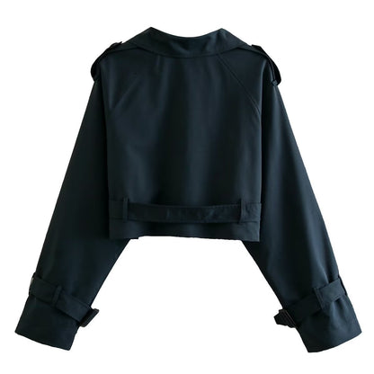 Korte Trenchcoat Dames Waterdicht Elegant
