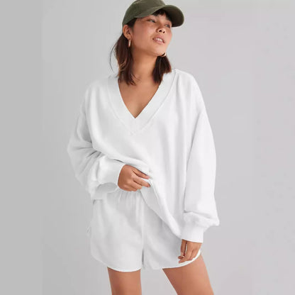 Dames Lounge Sweater Comfortabel met V-Hals