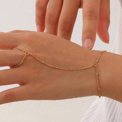 Dames Armband met Ring en Fijne Schakels Elegant Zilver