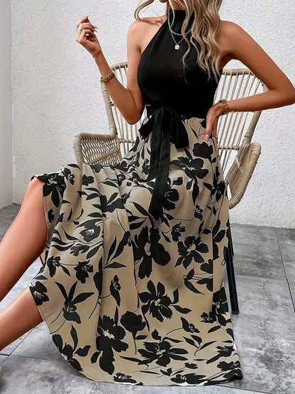 Bloemenjurk met Halternek Zomerjurk Vrouw