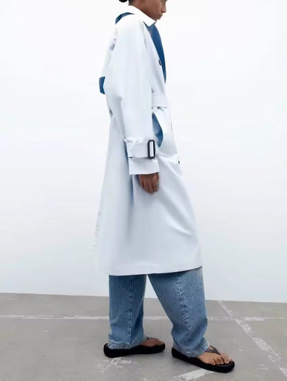 Dames Trenchcoat Lange Trendy Voorjaarsjas met Ceintuur