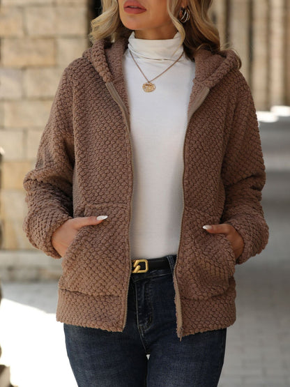 Dames Teddy Vest Warm en Zachte met Capuchon