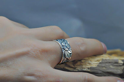 Zilveren Lotus Ring Uniek Design Stijlvol Accessoire