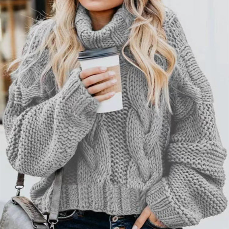 Dames Coltrui Oversized met Kabelpatroon Lange Mouwen - Mode Vibes