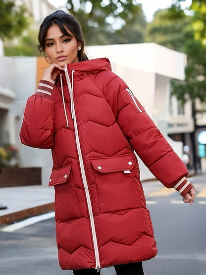 Warme Hoodie Jas met Rits en Gewatteerde Voering