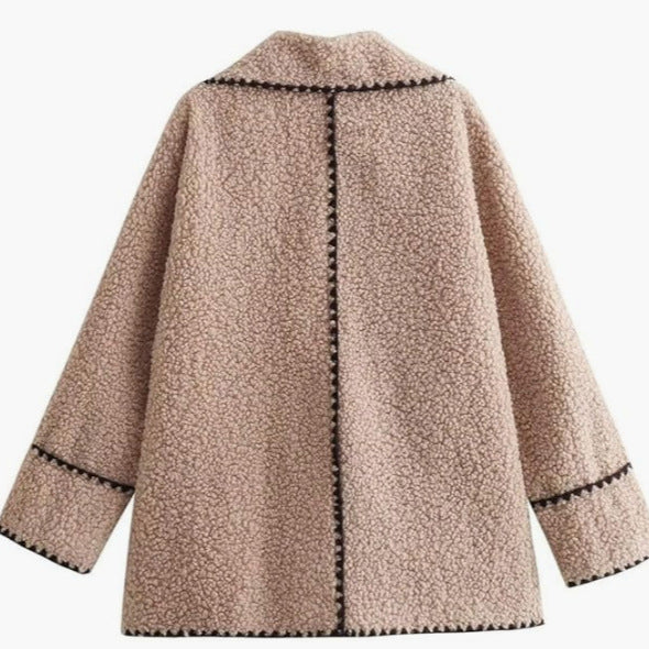 Dames Pluche Teddyjas Met Contraststitch en Zachte Stof