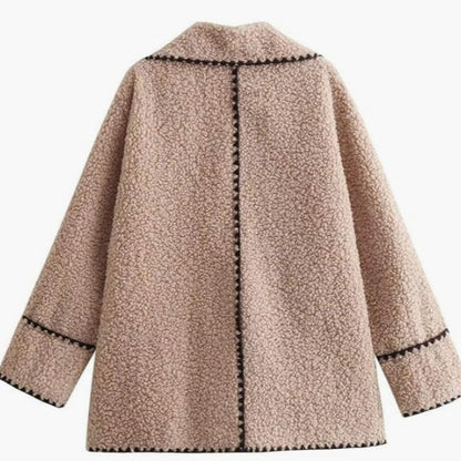 Dames Pluche Teddyjas Met Contraststitch en Zachte Stof