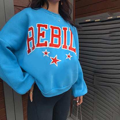 Dames Varsity Trui met Textprint Crewneck Sarina
