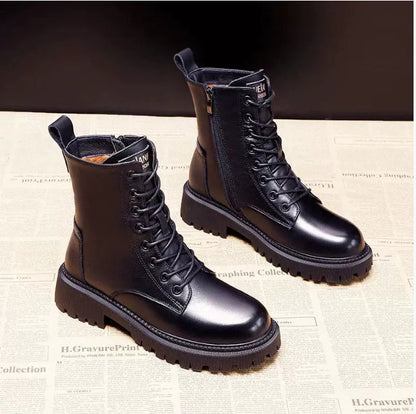 Dames Winter Boots Stevige Comfortabele Chunky met Veters