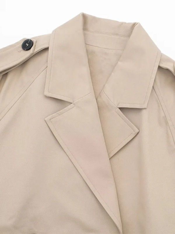 Klassieke Korte Trenchcoat Stijlvol Vintage Look