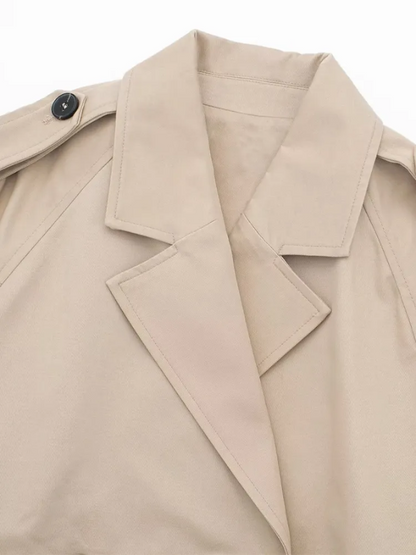 Klassieke Korte Trenchcoat Stijlvol Vintage Look