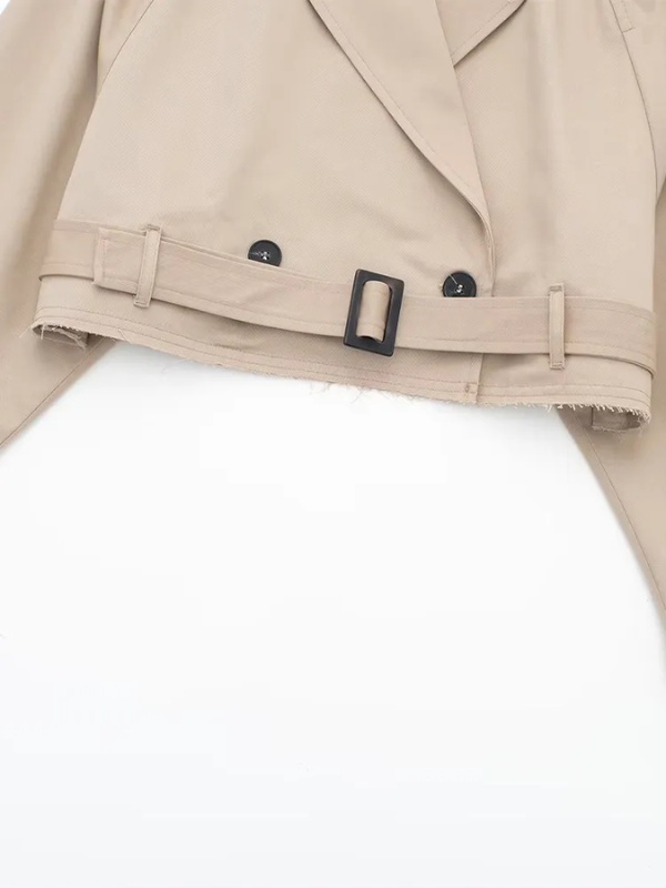 Klassieke Korte Trenchcoat Stijlvol Vintage Look
