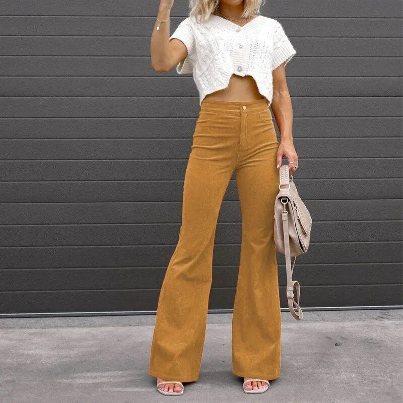 Wijde Broek Met Uitlopende Pijpen voor Vrouw - Mode Vibes