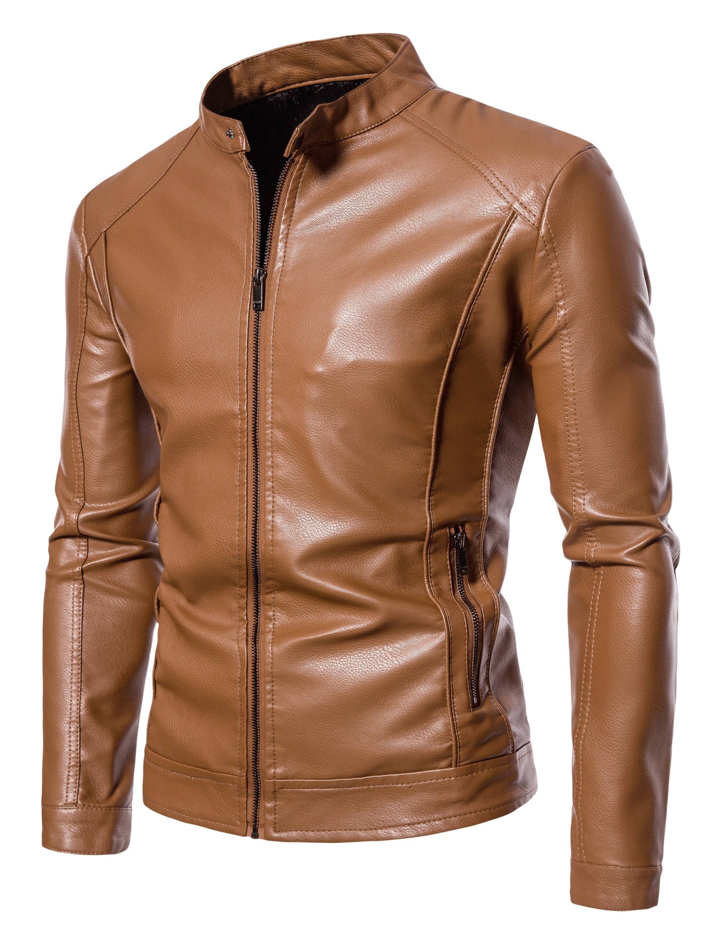 Herenjas Kunstleder Fleece Voering Stijlvol Warm - Mode Vibes