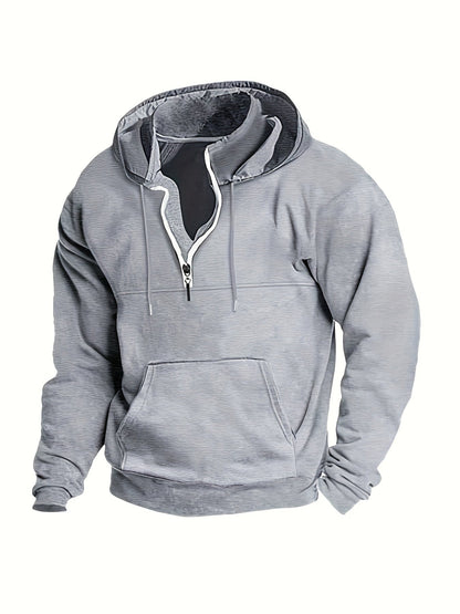 Heren Hoodie met Halve Rits Sportief Design
