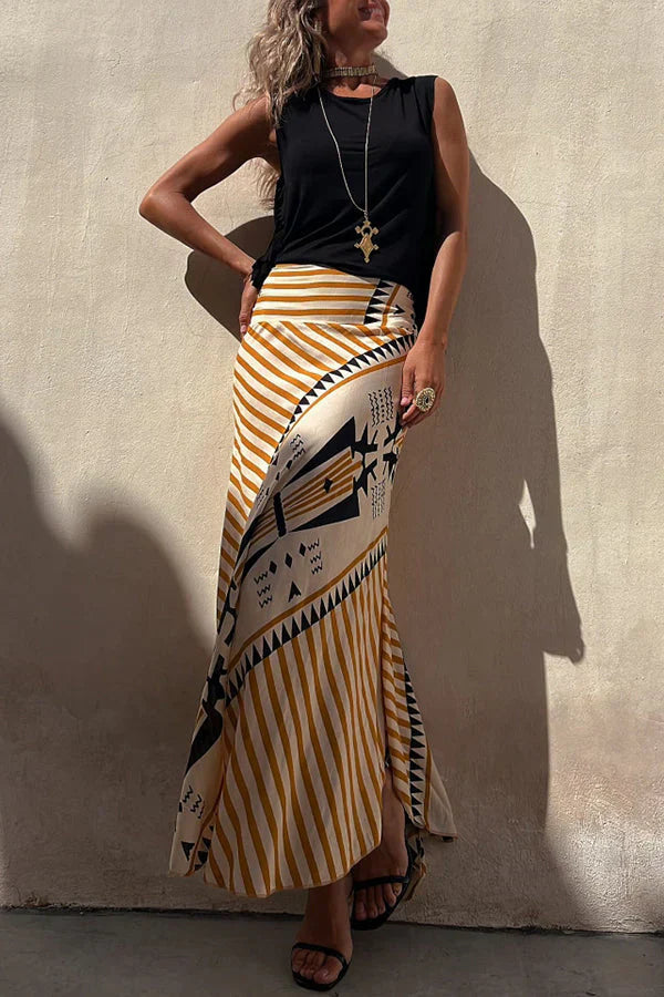 Maxirok met Geometrische Print voor Vrouw