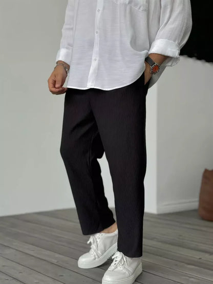 Herenbroek van Zachte Stof Luxe Italiaanse Stijl Alessio