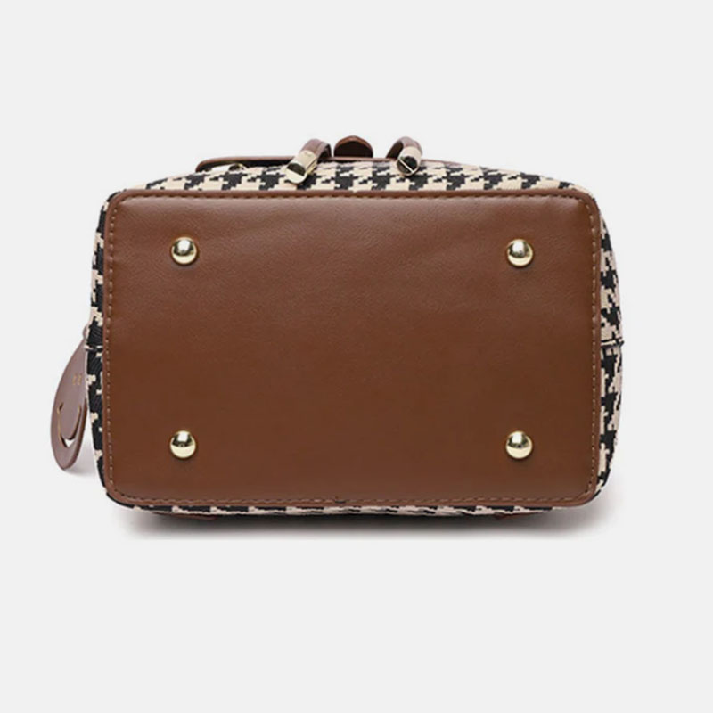 Dames Rugzak met Houndstooth Patroon Trendy en Veelzijdig