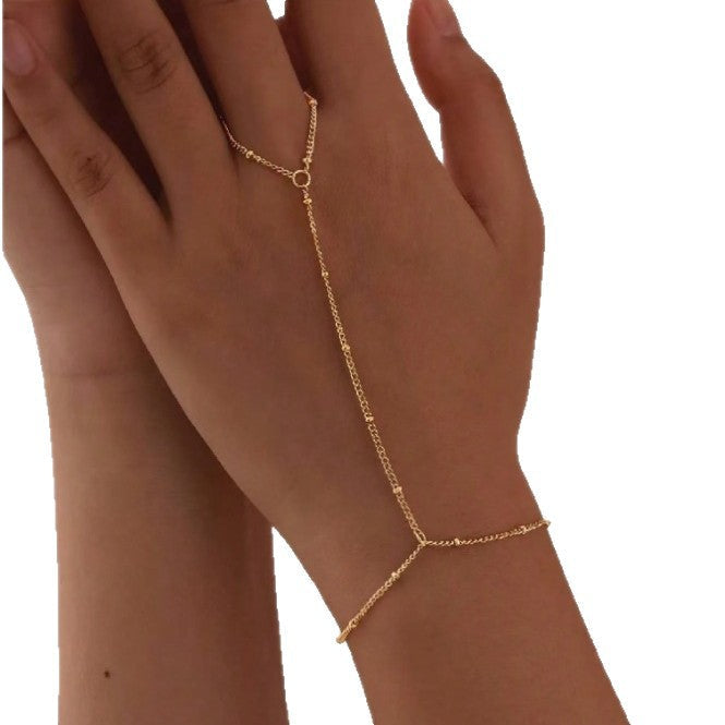 Dames Armband met Ring en Fijne Schakels Elegant Zilver