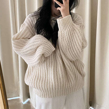 Dames Grof Gebreide Oversized Trui Trendy Modieus