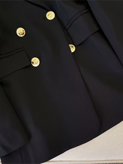 Elegante Slim Fit Damesblazer met Gouden Knopen