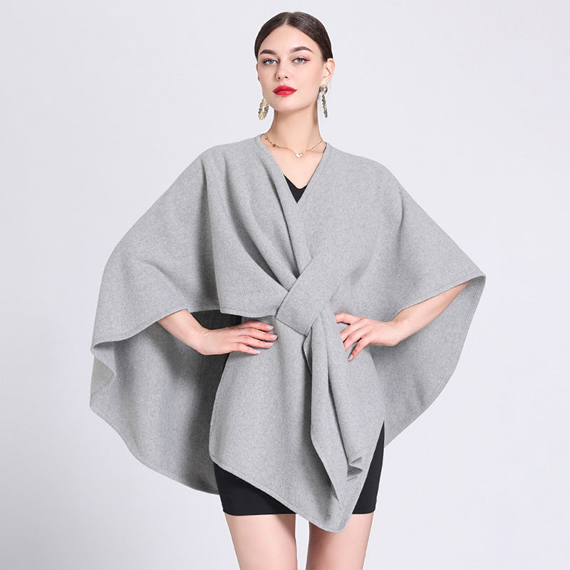 Dames Poncho Stijlvol met Riem en Elegant Design