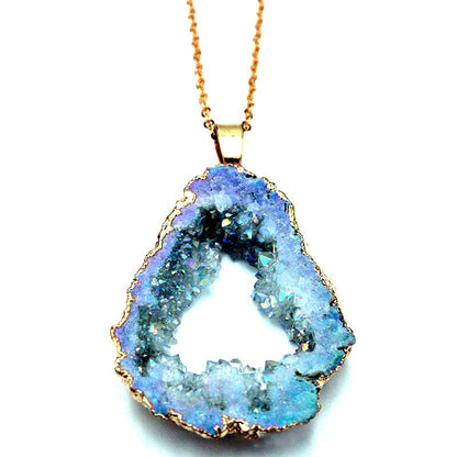 Kristallen Hanger met Natuurlijke Geode Edelsteen