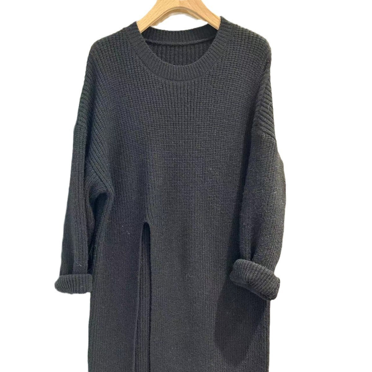 Dames Gebreide Lange Jurk Elegante Stijlvolle Design
